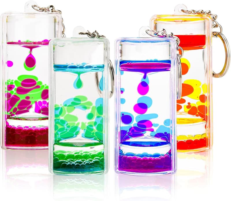 Colorful Liquid Timer Keychain Set - Motion Hourglass