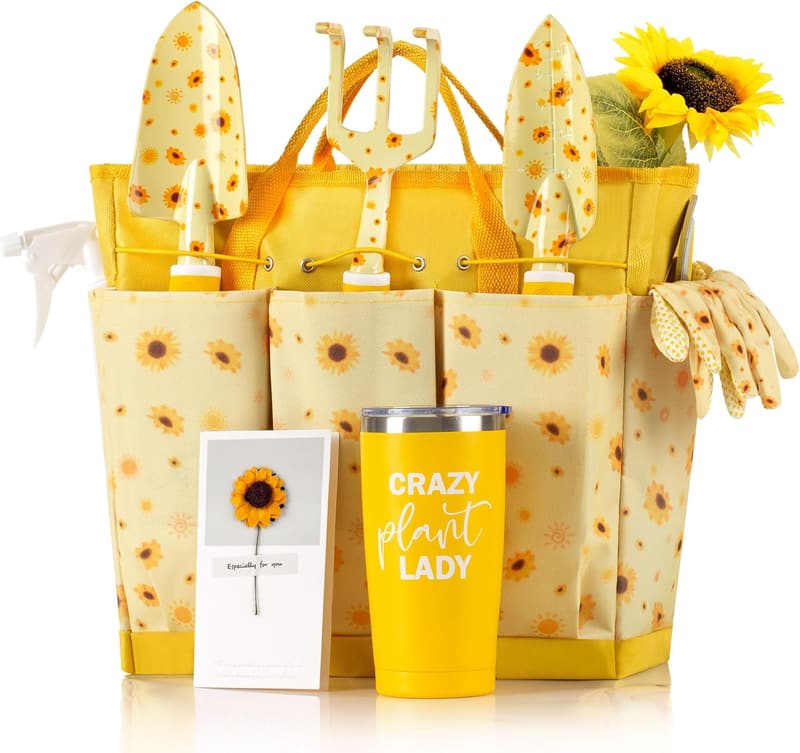 Women's Gardening Tool Set with Bag - Heavy Duty Sunflower Gifts