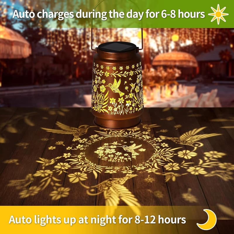 Hummingbird Solar Lanterns for Outdoor Garden Decor