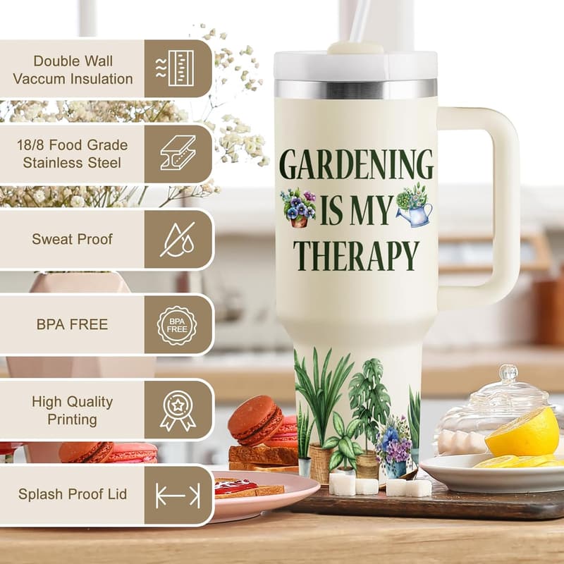 Mother's Day Gardening Gift - Insulated Travel Cup for Plant Lovers
