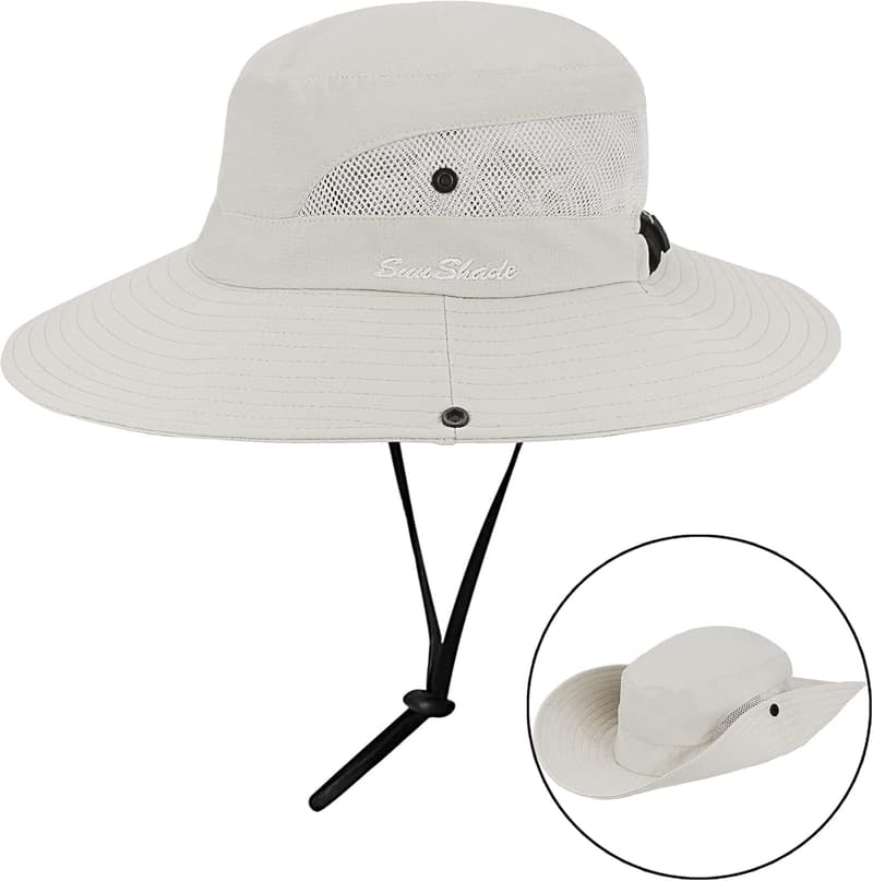 UV-Protective Foldable Sun Hat for Women with Ponytail Hole