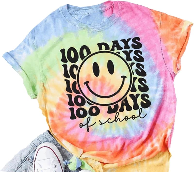 100 Days of School Graphic Tee for Women Teachers