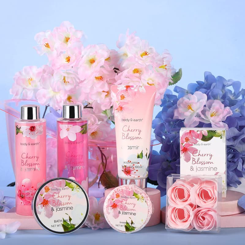 Cherry Blossom & Jasmine Bath Set for Women - Mother's Day Gift