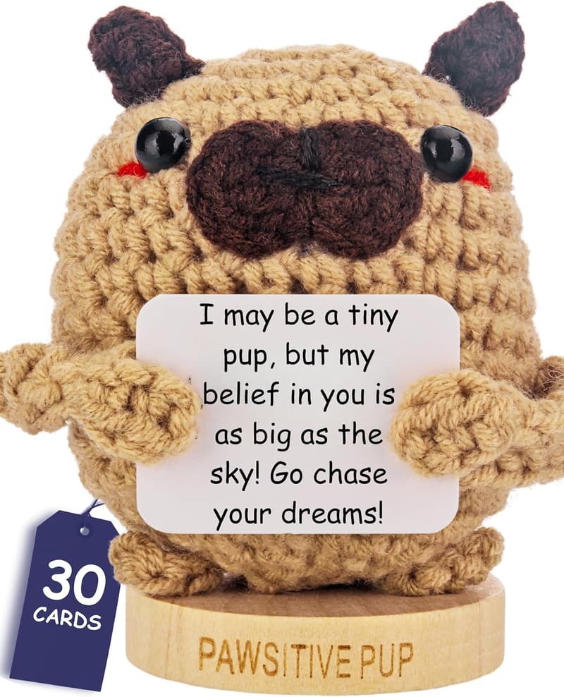 Handmade Positive Potato Dog Crochet - Gift for Dog Moms
