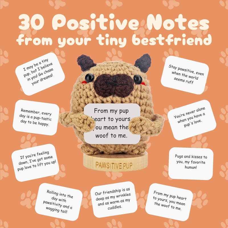 Handmade Positive Potato Dog Crochet - Gift for Dog Moms
