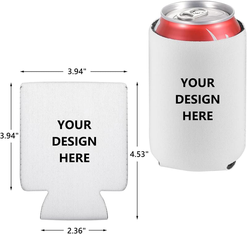 Personalized Neoprene Beer Can Cooler Sleeves - 12 Pack