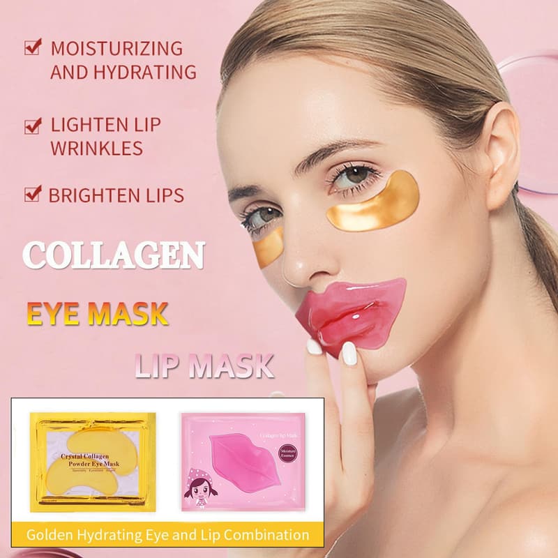 24K Power Crystal Gel Lip & Eye Mask – 20 Pairs Anti-Aging Treatment