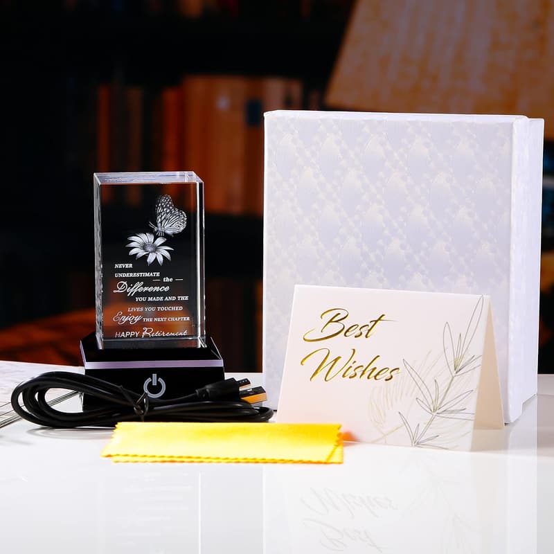 Retirement 3D Crystal Gift for Coworkers and Friends 2025