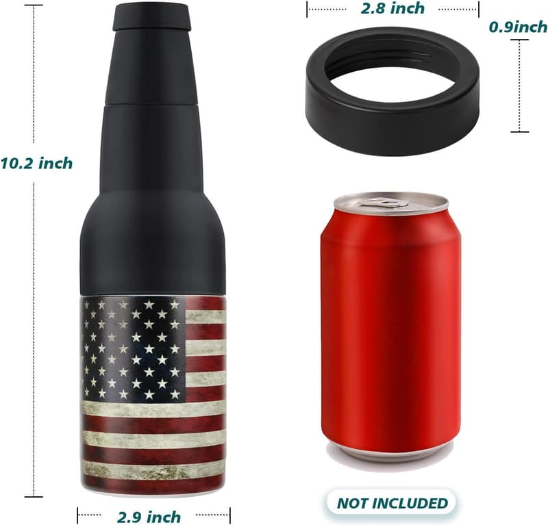 Insulated 12oz Can Cooler & Bottle Holder Gift for Men