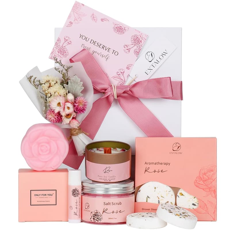 Mother's Day Rose Spa Gift Basket for Women