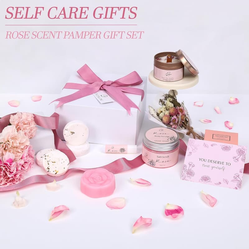 Mother's Day Rose Spa Gift Basket for Women