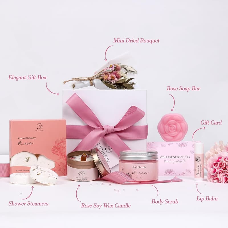 Mother's Day Rose Spa Gift Basket for Women