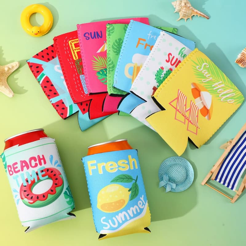 Funny Can Cooler Sleeves - 18 Pack for Beach Parties