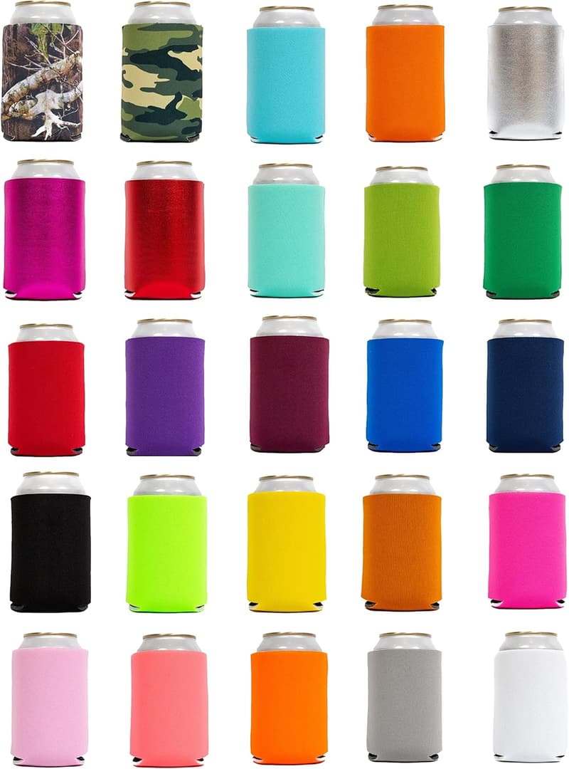 Customizable Beer Can Cooler Sleeves - 25 Pack for Events