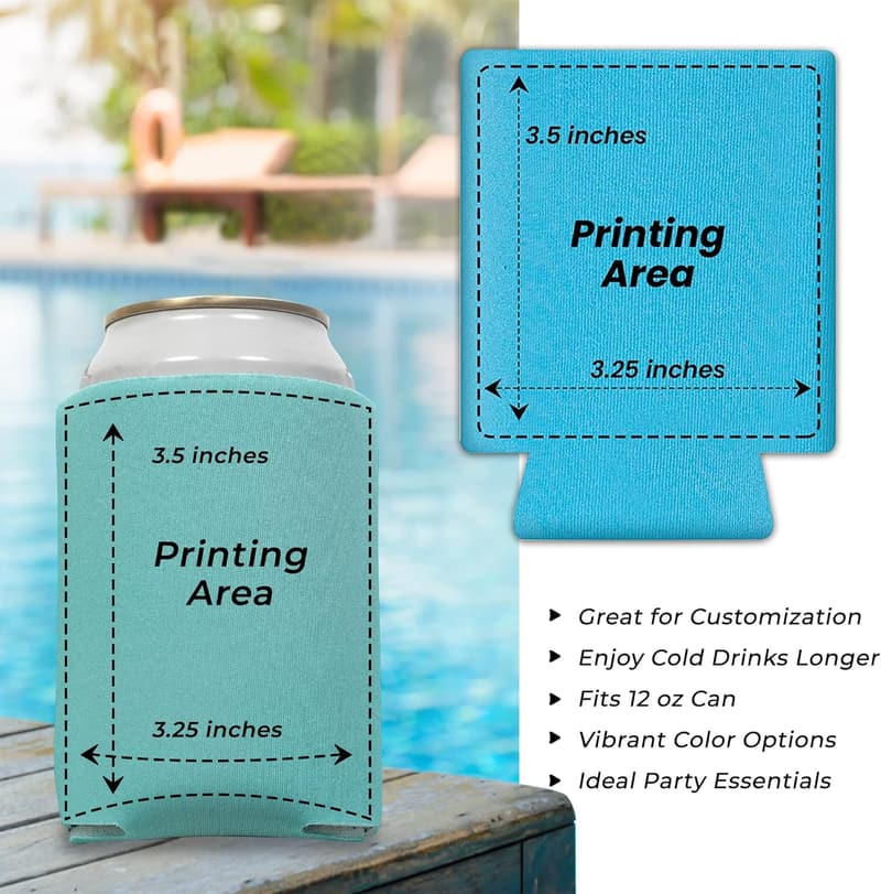 Customizable Beer Can Cooler Sleeves - 25 Pack for Events