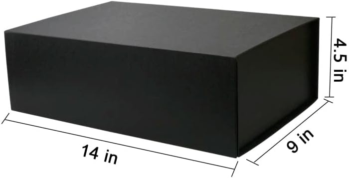 Magnetic Gift Box with Ribbon for Weddings and Birthdays (Black)
