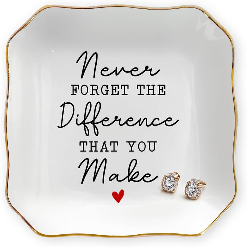 Teacher Appreciation Ceramic Jewelry Dish - Retirement Gift for Women