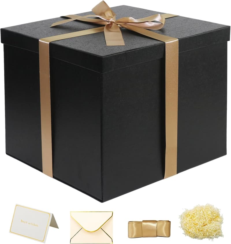 Black Gift Box (12x12x10 Inches) for All Occasions