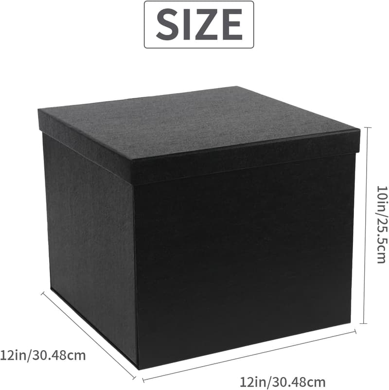 Black Gift Box (12x12x10 Inches) for All Occasions