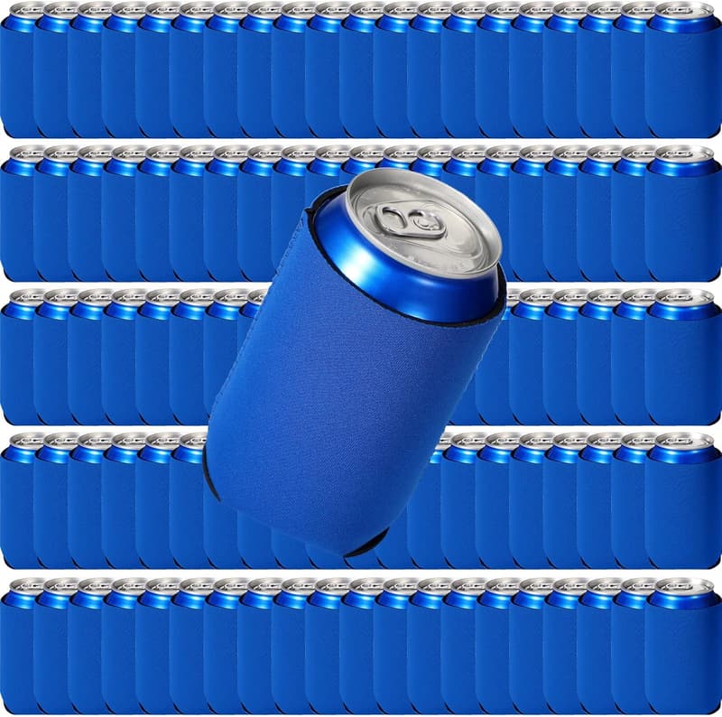 Royal Blue Insulated Can Cooler Sleeves - 100 Pack for Weddings