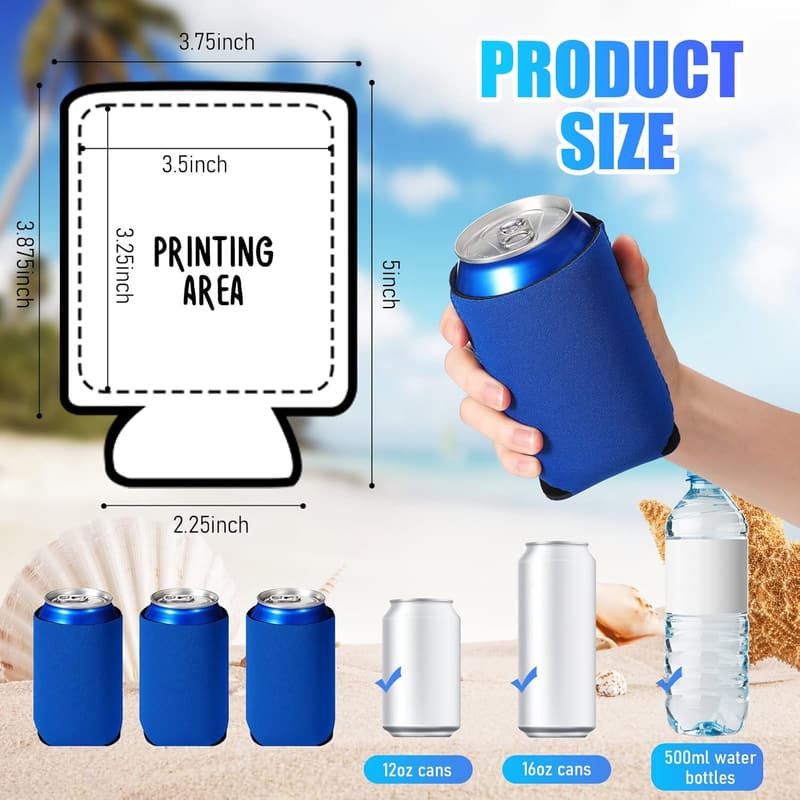Royal Blue Insulated Can Cooler Sleeves - 100 Pack for Weddings
