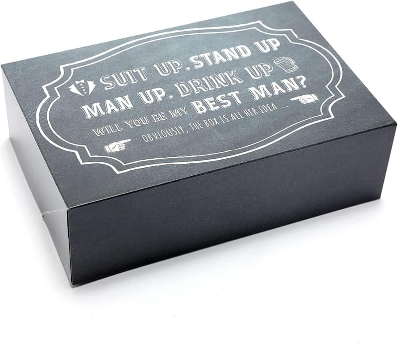 Best Man Proposal Box | Groomsman Gift Set | Chalkboard Style