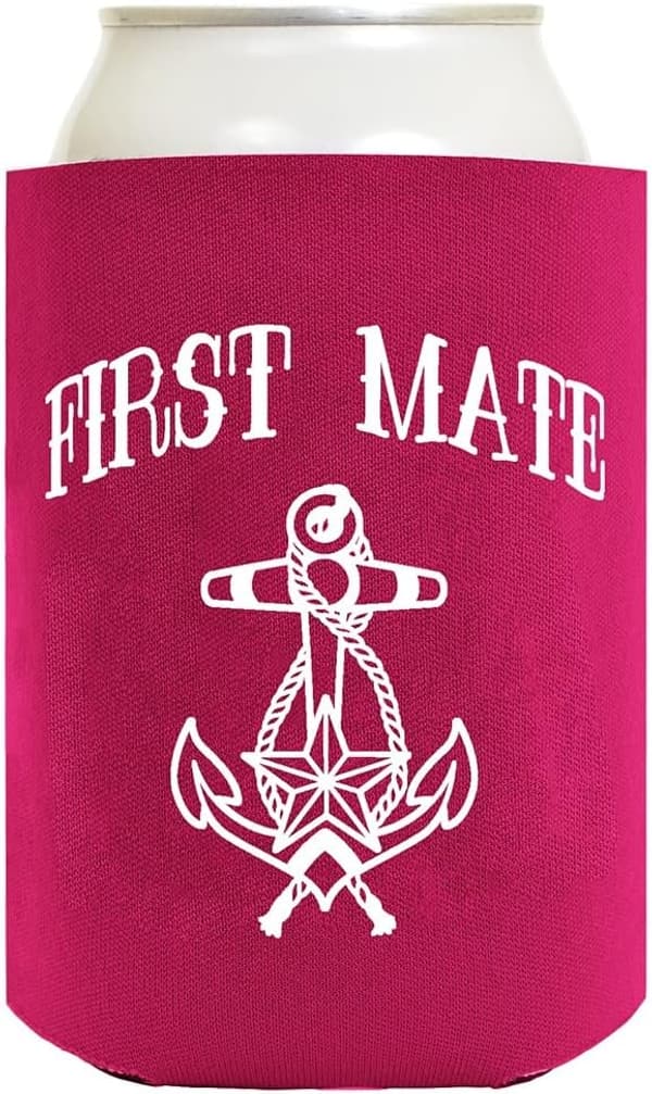 Nautical Can Coolers Set for Couples - Captain & First Mate