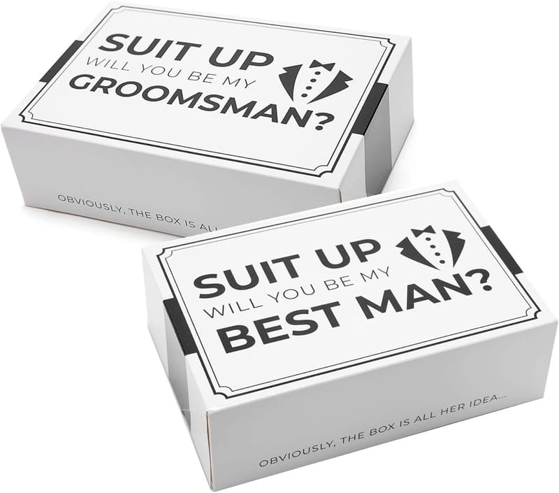 Groomsmen Proposal Set - Tuxedo Style Gift Box (6 Pack)