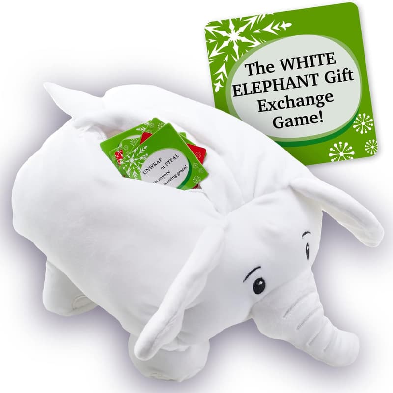 White Elephant Party Game Kit for Holiday Gift Exchange