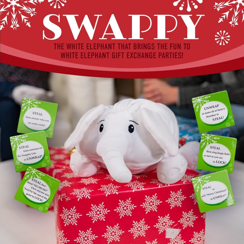 White Elephant Party Game Kit for Holiday Gift Exchange