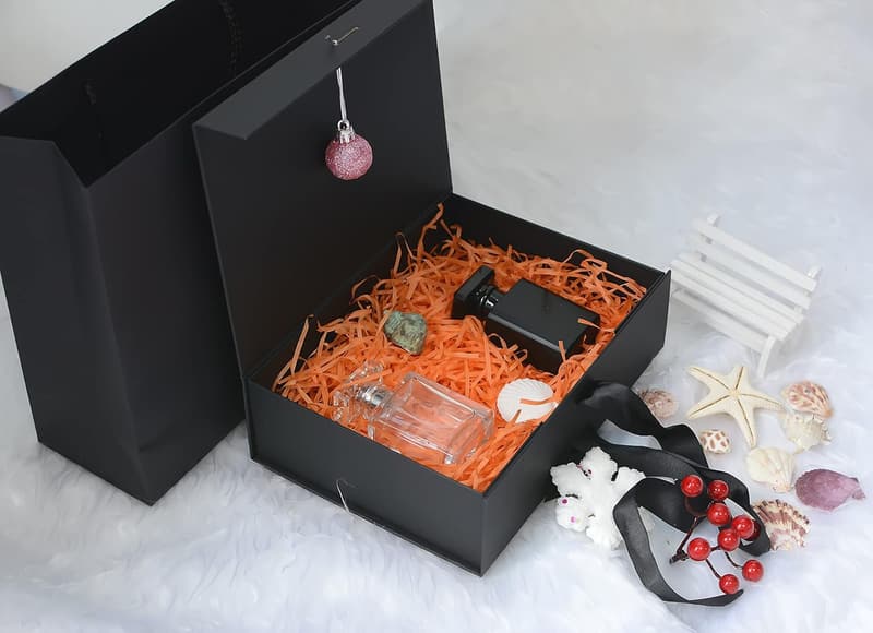 Luxury Black Gift Box with Lid & Ribbons for All Occasions