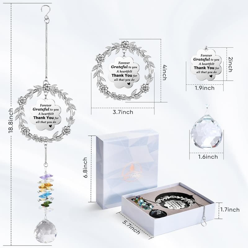 Thank You Gift: Engraved Crystal Sun Catcher for Women