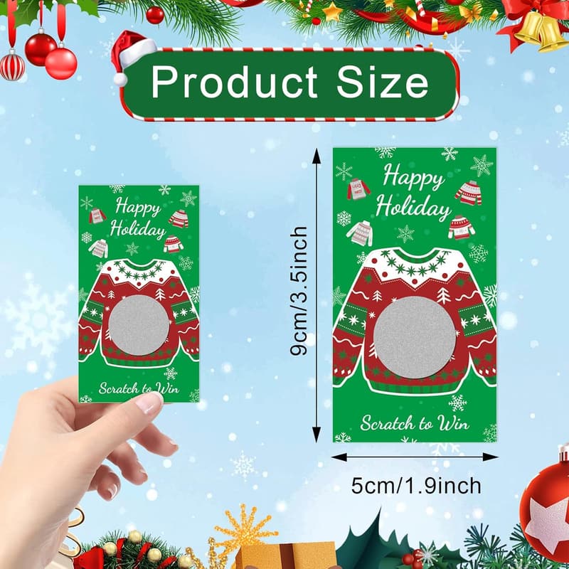 Christmas Scratch-Off Cards - 60 Pieces for Holiday Games