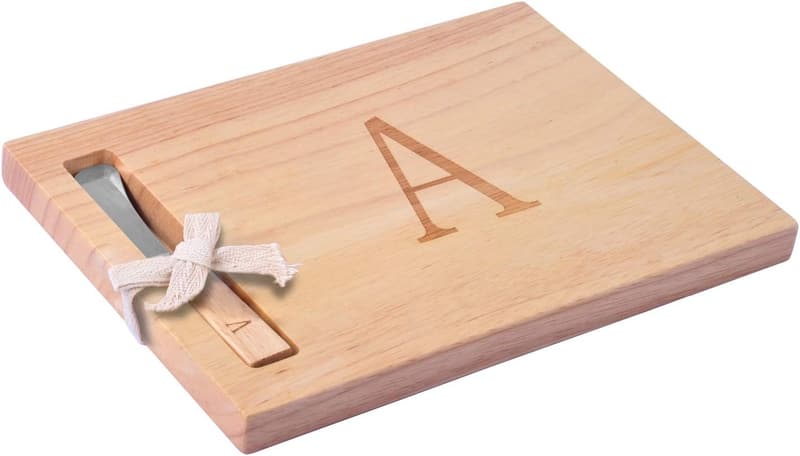 Personalized 10-Inch Wooden Charcuterie Board - Letter A