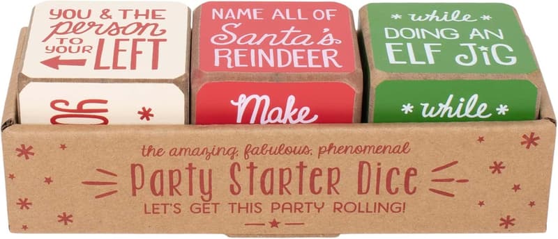 Colorful MDF Wood Party Starter Dice Game for Christmas