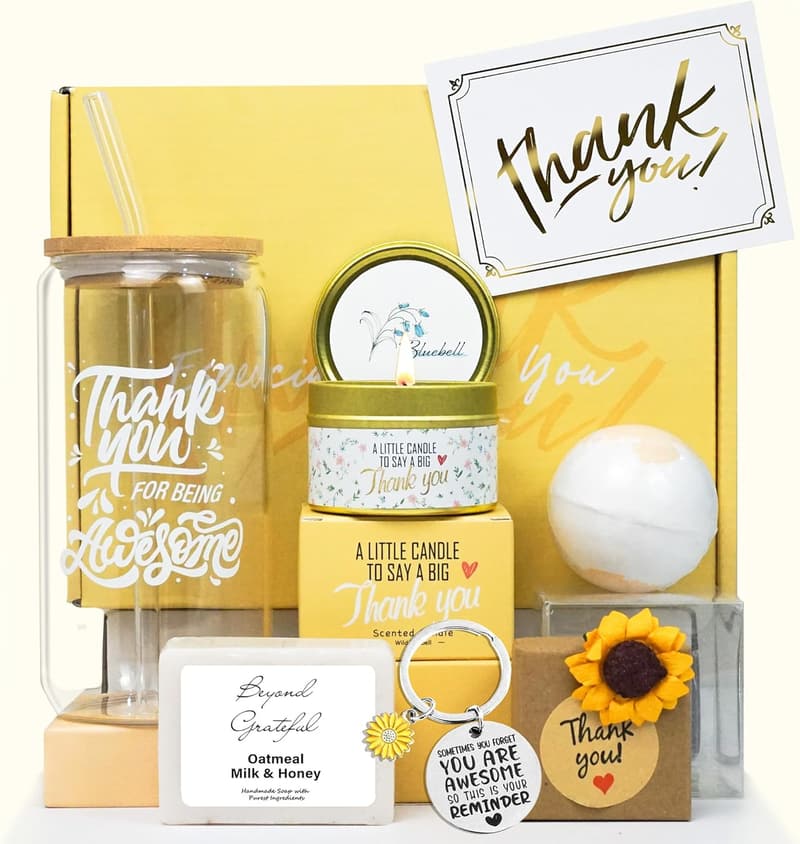 Thank You Gift Basket for Women with Thank You Card