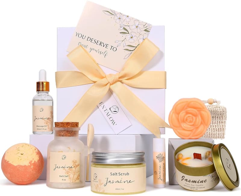 Mother's Day Jasmine Bath Gift Basket for Relaxation