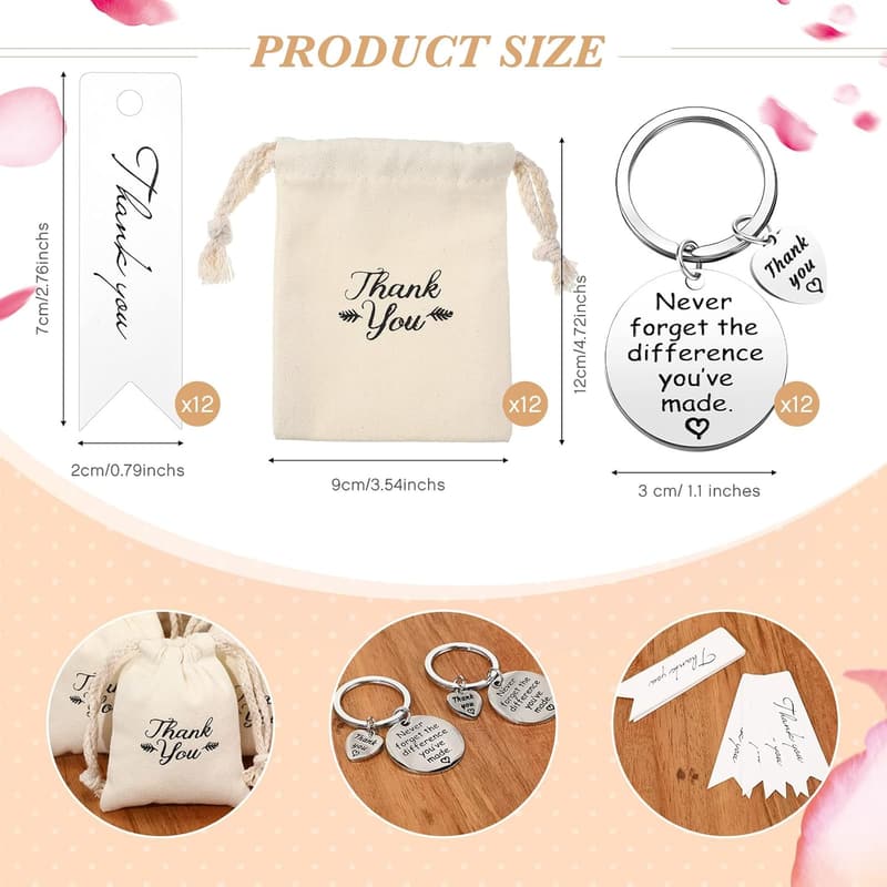 Employee Appreciation Keychain Set - 36 Pcs Thank You Gifts