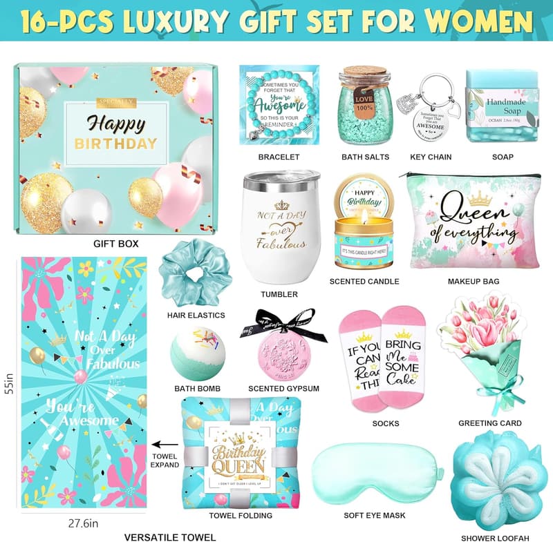 Birthday Spa Gift Basket for Women - Relaxing Care Package