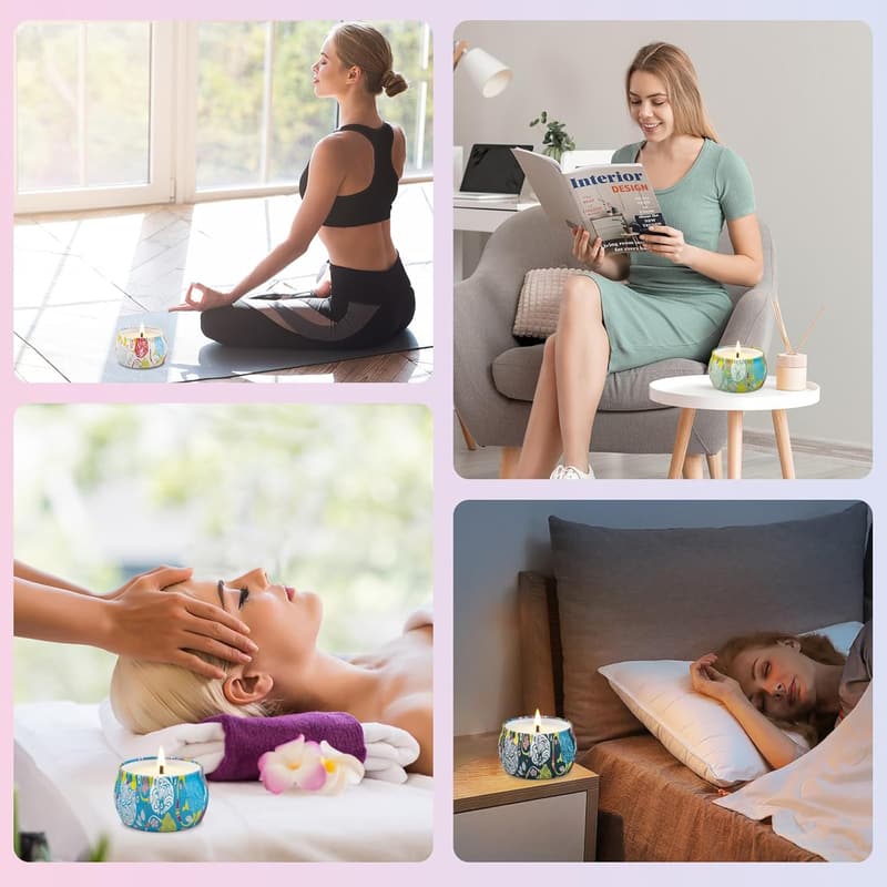 Birthday Gift Set: 12 Natural Soy Wax Scented Candles for Women