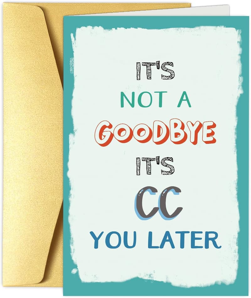 Funny Farewell Card for Coworkers and Bosses