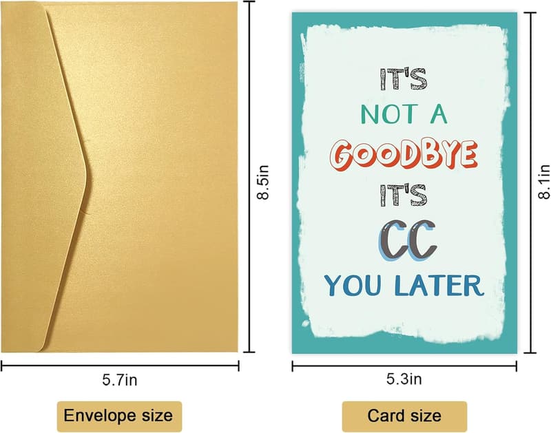 Funny Farewell Card for Coworkers and Bosses
