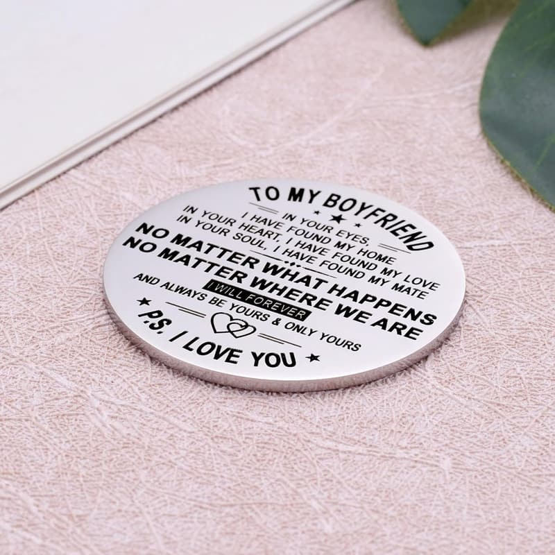 Inspirational Pocket Hug Token with PU Leather Keychain