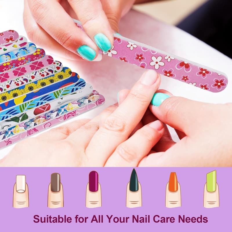 Colorful Emery Board Nail Files (24 盒) - 180 Grit