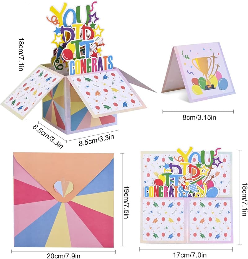 2025 Graduation 3D Pop-Up Greeting Card with Envelopes