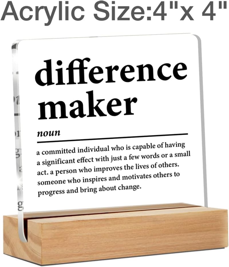 Thank You Acrylic Sign for Teacher or Mentor - 4x4 Inches