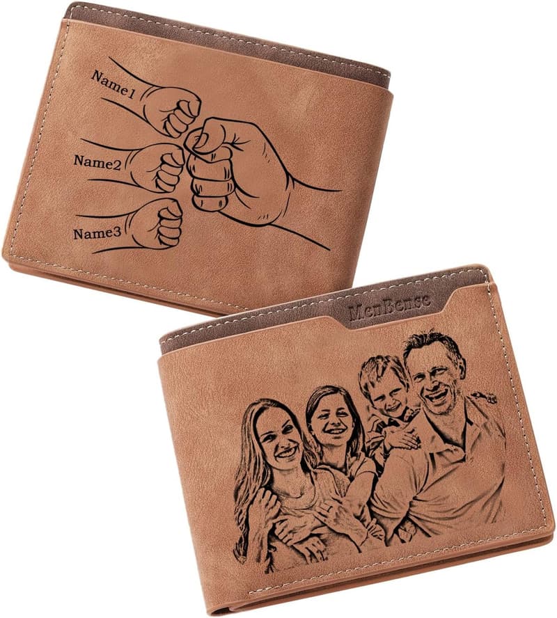 Personalized Photo Wallet for Dad - Custom Engraving for Father's Day