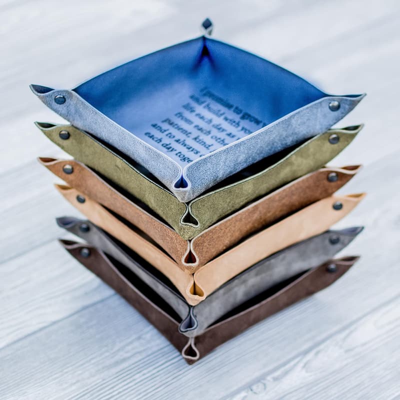 Personalized Leather Valet Tray - Custom Men's Gift
