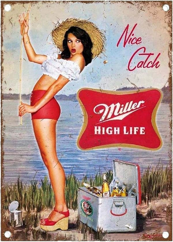 Miller Beer Vintage Metal Sign Wall Decor - 8x12 Inch