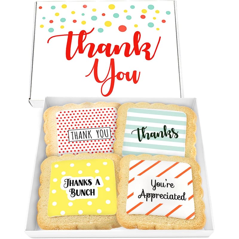 Appreciation Gift Basket: 4 Individually Wrapped Cookies